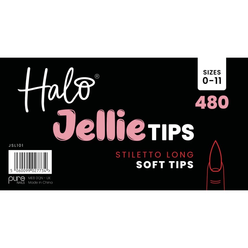 Halo Jellie Tips Stiletto Long x 480 Size 0-11