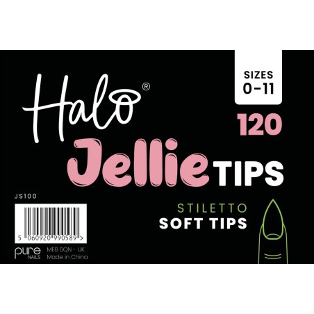 Halo Jellie Tips Stiletto x 120 Size 0-11