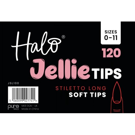 Halo Jellie Tips Stiletto Long x 120 Size 0-11