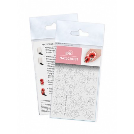 Sticker NC48 Poppies and Peonies Nailcrust E.Mi