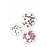 Yakama rond 4mm fushia bord argent 1 paquet de 20